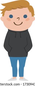 Illustration of a smiling blond man.