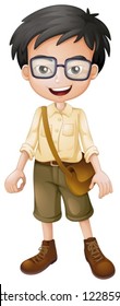 Illustration of a smiling boy on a white background