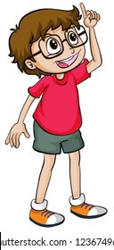 Illustration of a smiling boy on a white background
