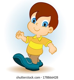 Illustration of a smiling boy on a white background 