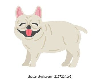 Illustration of a smiling bulldog.