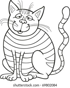 illustration of Smiling Cat for coloring book