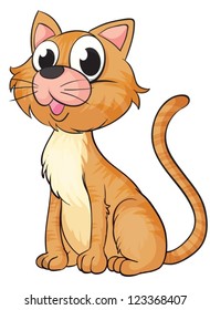 Illustration of a smiling cat on a white background
