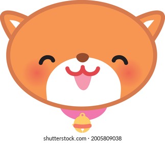 Illustration of a smiling cat's face 