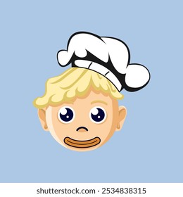 Ilustração de um sorridente desenho animado de chef emoji. Adequado para uso como adesivo, ícone de livro de imagens infantil e para complementar o trabalho de design gráfico.