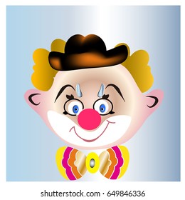Illustration of a smiling clown with a beautiful bow-vector