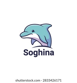 Illustration smiling dolphin
