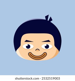 Illustration of a smiling emoticon. Suitable for stickers, children's book icons, and completing a graphic design work