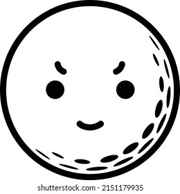 It is an illustration of a smiling face of a golf ball.