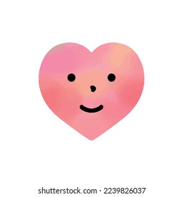 Illustration of smiling face in the shape of a heart