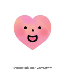 Illustration of smiling face in the shape of a heart