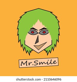 Illustration of a smiling face. Vector cartoon design