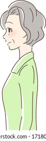 Illustration of a smiling female profile
