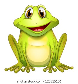 Illustration of a smiling frog on a white background