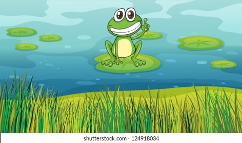 Illustration Smiling Frog Pond Stock Vector (Royalty Free) 124918034 ...