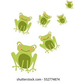 Illustration Smiling Frogs On White Background Stock Vector (Royalty ...