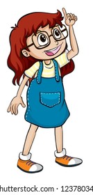 Illustration of a smiling girl on a white background
