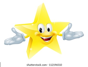 An illustration of a smiling gold star character