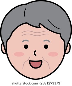 Illustration of smiling grandfather's face