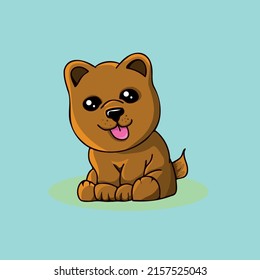 Ilustración de la sonriente adorable cachorro