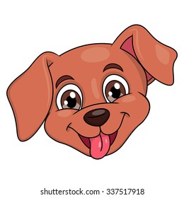 Illustration of the smiling happy cute little puppy head