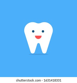 illustration of a smiling and happy white tooth icon