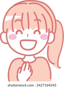 Illustration of a smiling and happy young woman 3