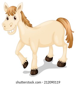 Illustration of a smiling horse on a white background