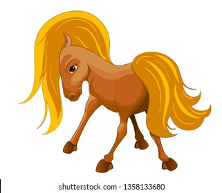 Illustration of the smiling horses on a white background