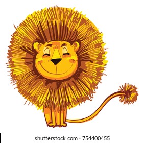 illustration of a smiling lion