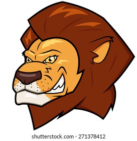 Illustration Of The Smiling Lion Head