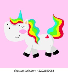 Illustration of a smiling little unicorn