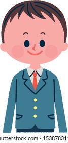 
Illustration of a smiling male student