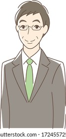 Illustration of a smiling man