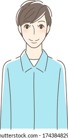 Ilustración de un hombre sonriente frente al frente