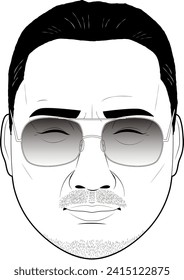 Illustration of a smiling man wearing sunglasses