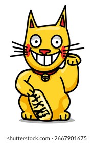 illustration of the smiling maneki neko