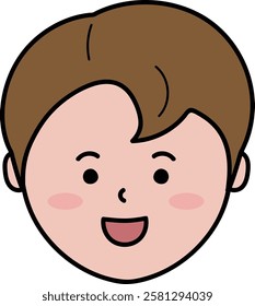Illustration of a smiling man's face
