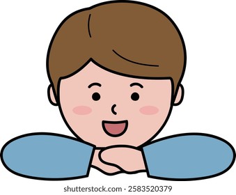 Illustration of a smiling man's face