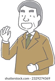 Ilustración de un hombre sonriente de mediana edad