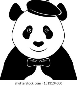 Illustration of a smiling panda with a hat