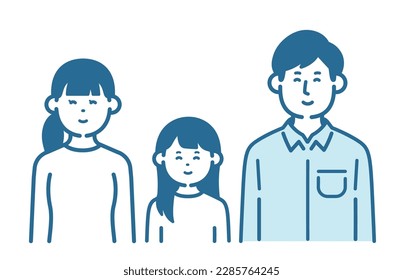 Illustration eines lächelnden Kindes und Elternteils