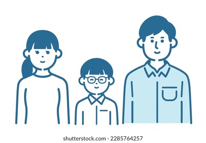 Ilustración de un padre y un hijo sonrientes