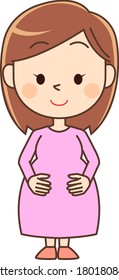 Illustration of a smiling pregnant woman