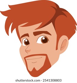 Illustration of a smiling red-haired cartoon man