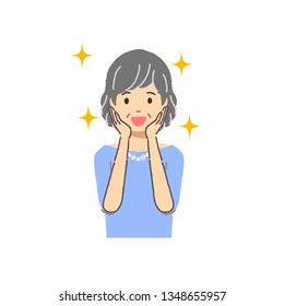 Illustration of a smiling senior woman