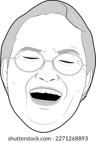Illustration of a smiling senior woman