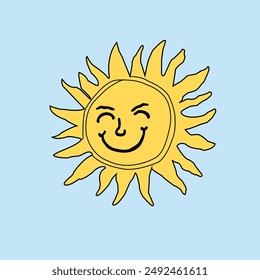 Una ilustración de un sol sonriente