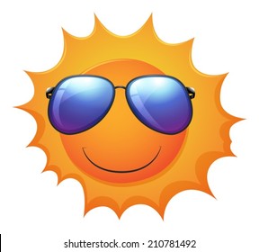Illustration of a smiling sun on a white background