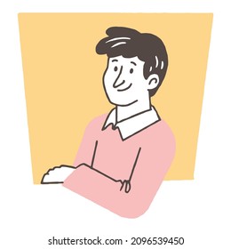 Illustration of a smiling teenager. vector high quality